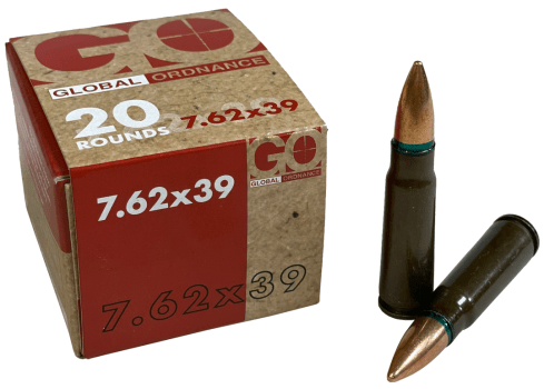 Global Ordnance Arsenal 7.62×39 Ammo 122 Grain FMJ Steel Case – $0.35 CPR￼