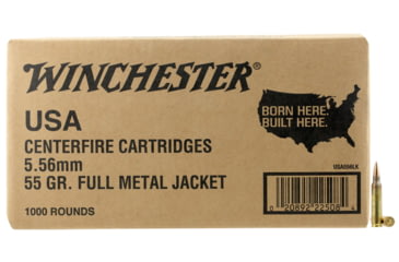 Winchester USA 5.56x45mm NATO 55 grain Ball (M193) Full Metal Jacket (FMJ) Brass Centerfire Rifle Ammunition – $0.59 CPR